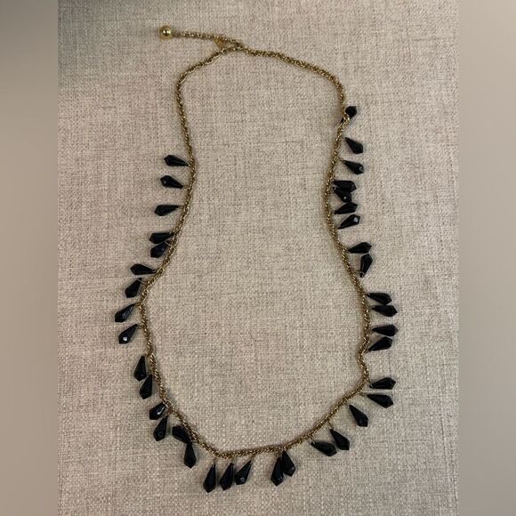 Kate Spade Black & Gold Beaded Rope Chain Long Necklace - Picture 3 of 4